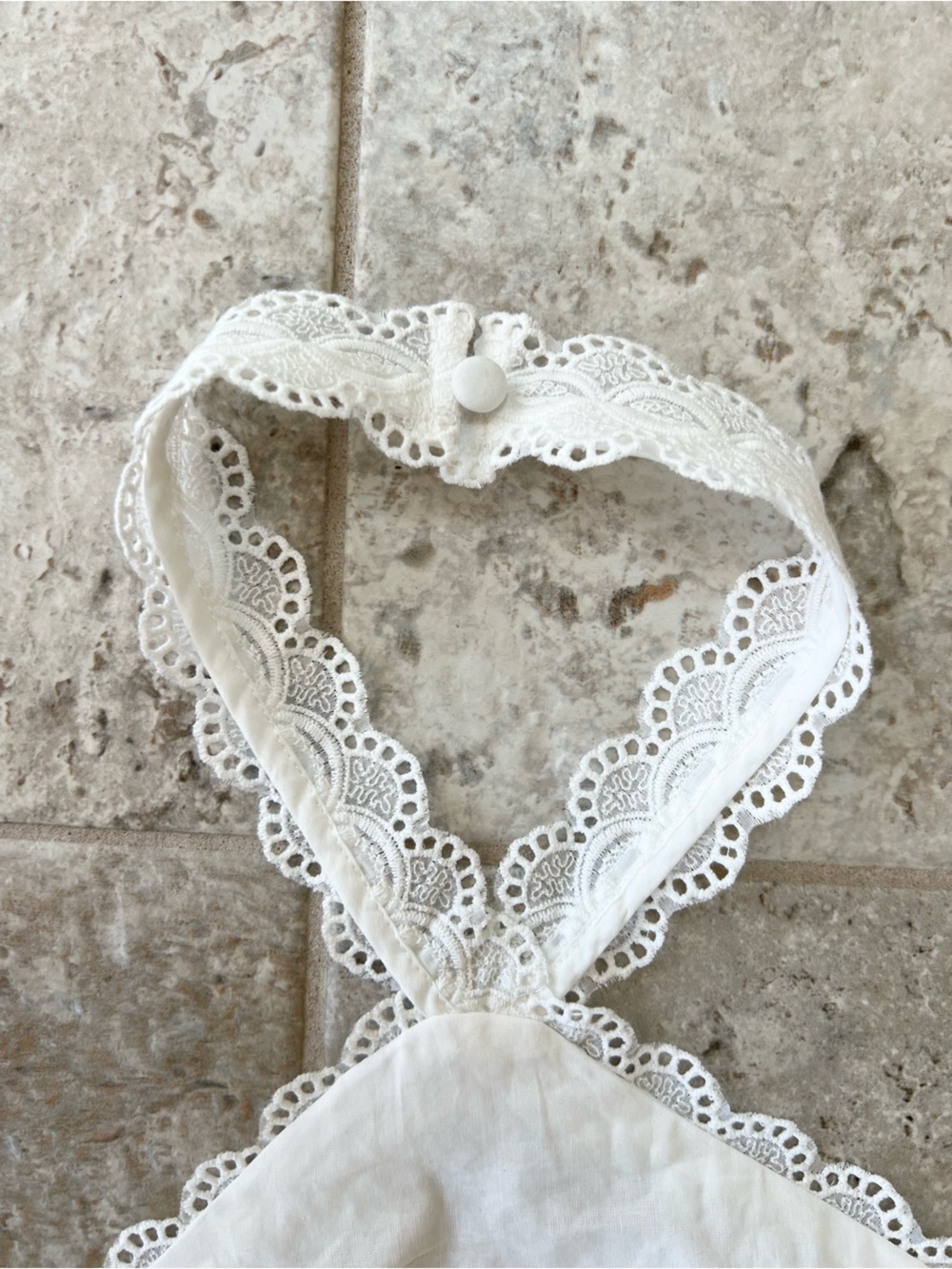 Hello Molly Valentine Cotton Lace Halter Open Back Flared Mini Dress White, S - Picture 6 of 10